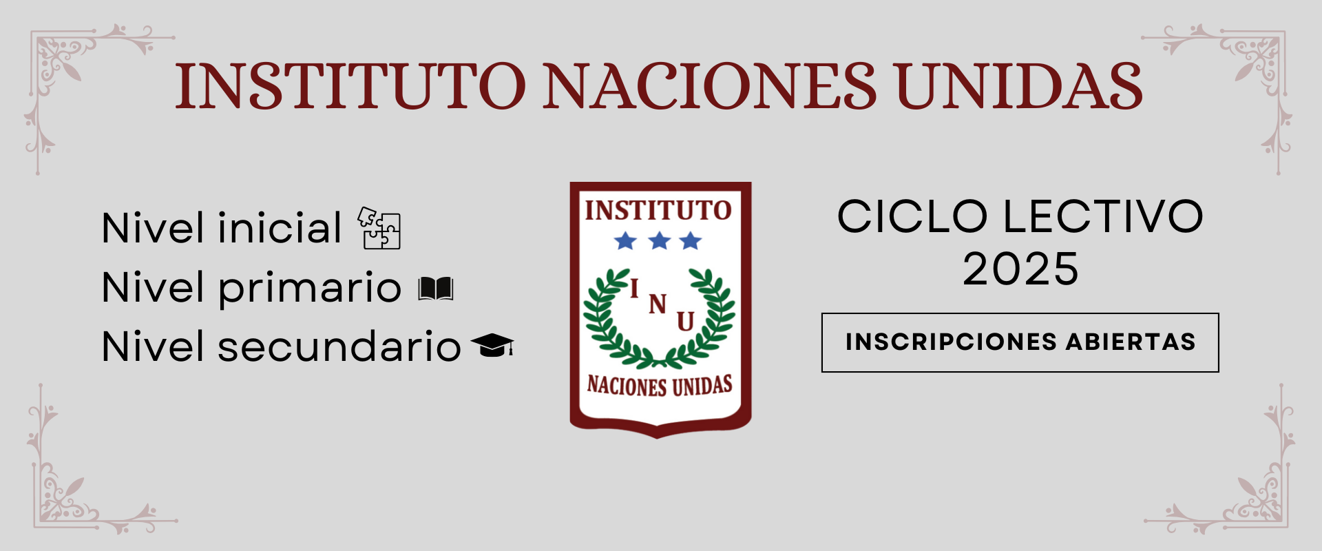 Banner de inscripción escolar
